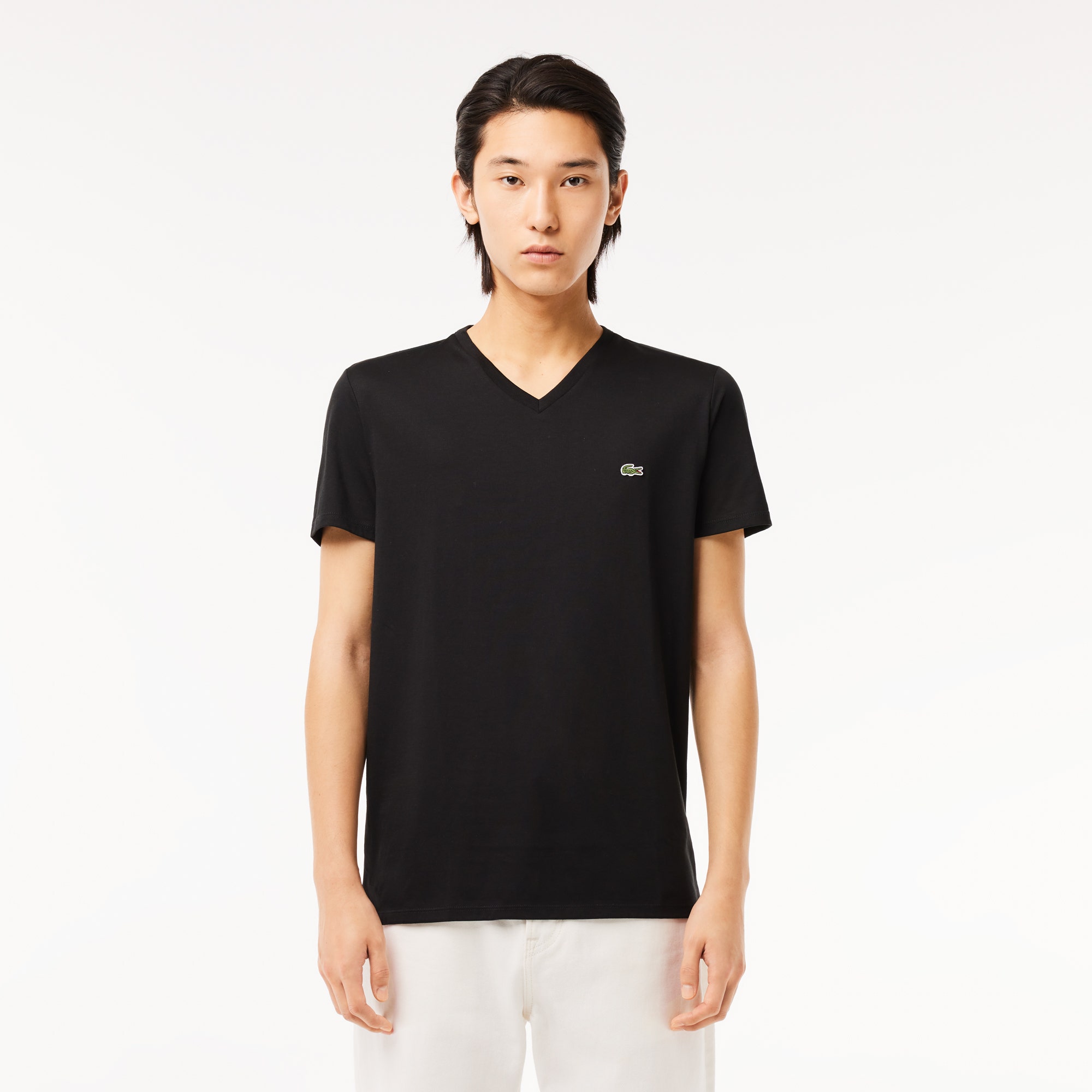 Lightweight Cotton Pima V Neck T-shirt