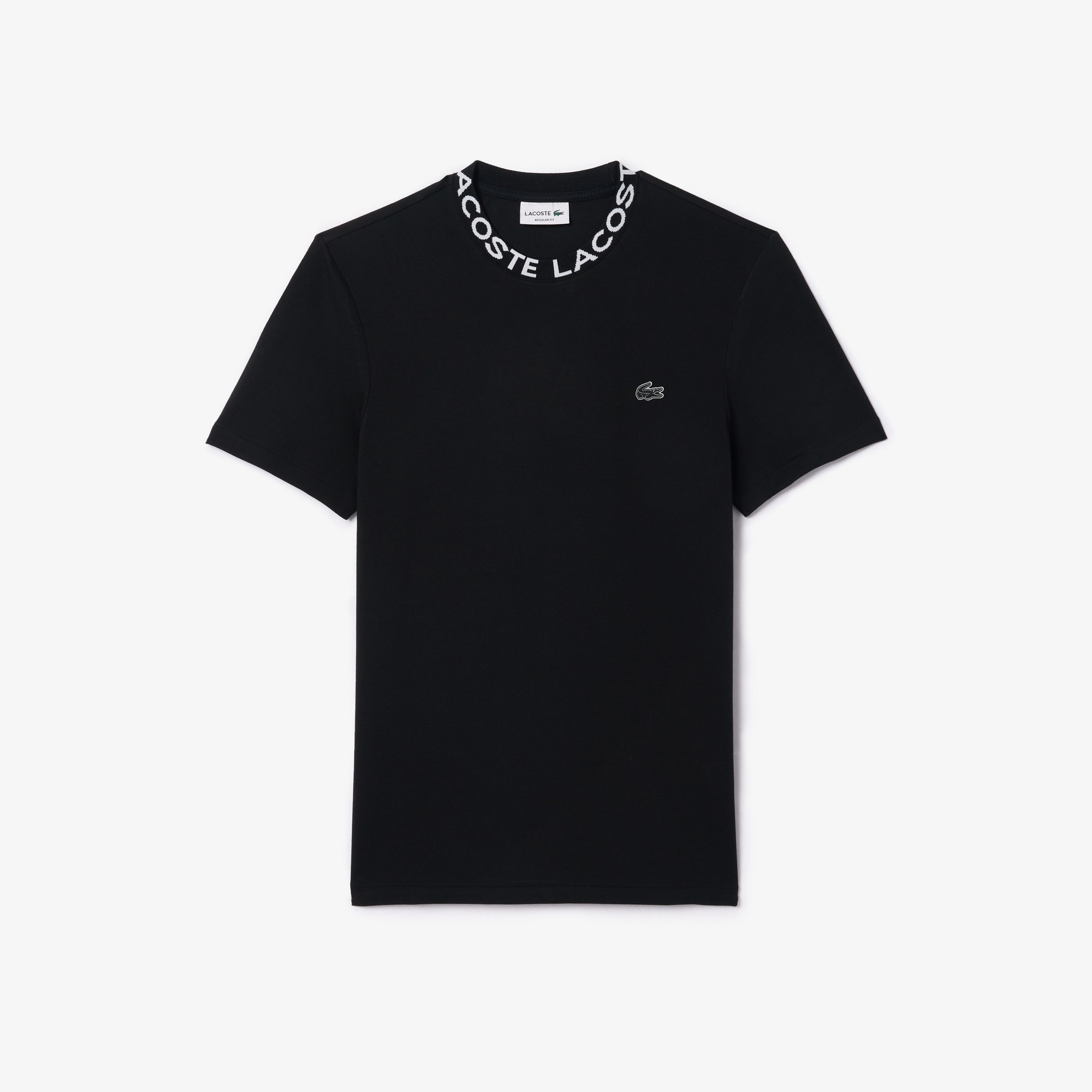 Lightweight Pique Jacquard Neck T-shirt