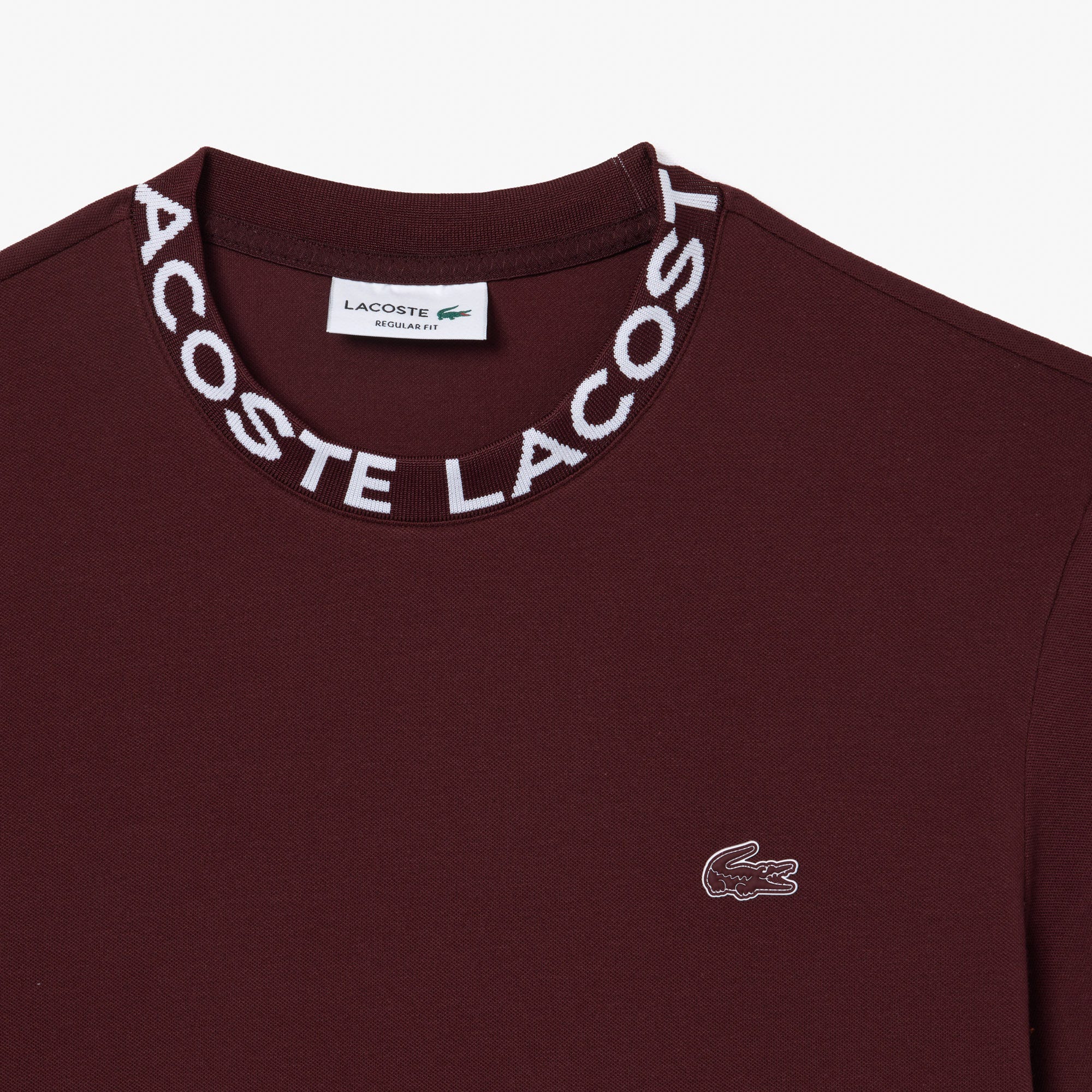 Lightweight Pique Jacquard Neck T-shirt