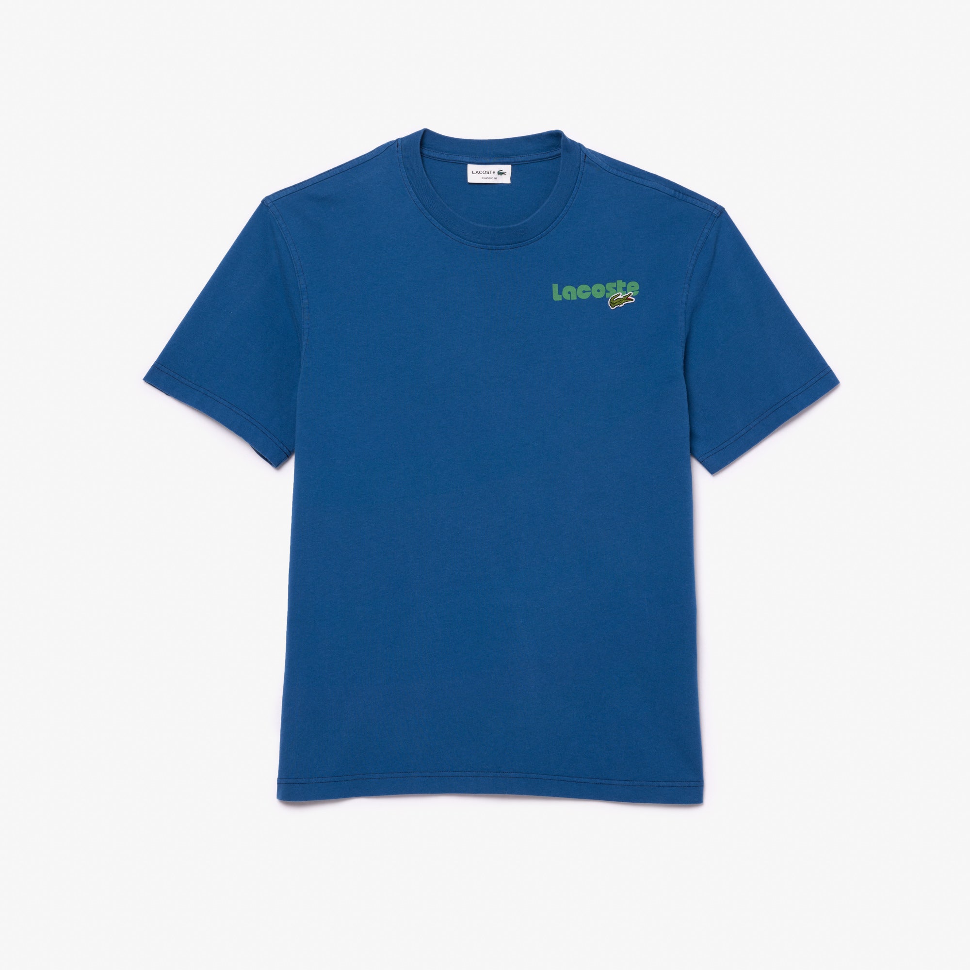 Washed Effect Ombre Lacoste Print T-shirt