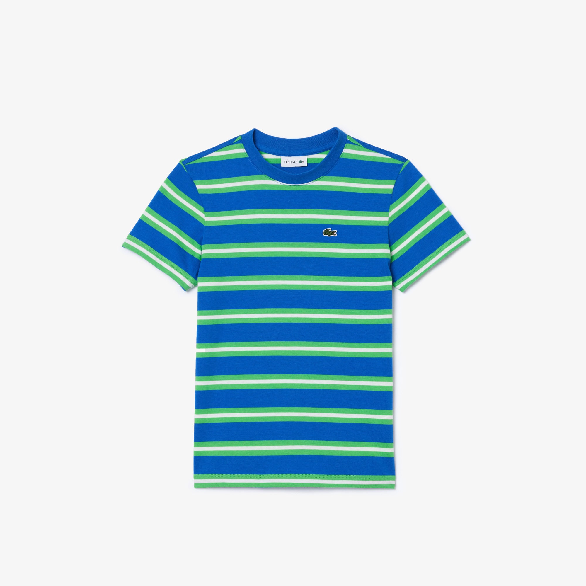 Kids' Lacoste Stripe Print Cotton Jersey T-shirt
