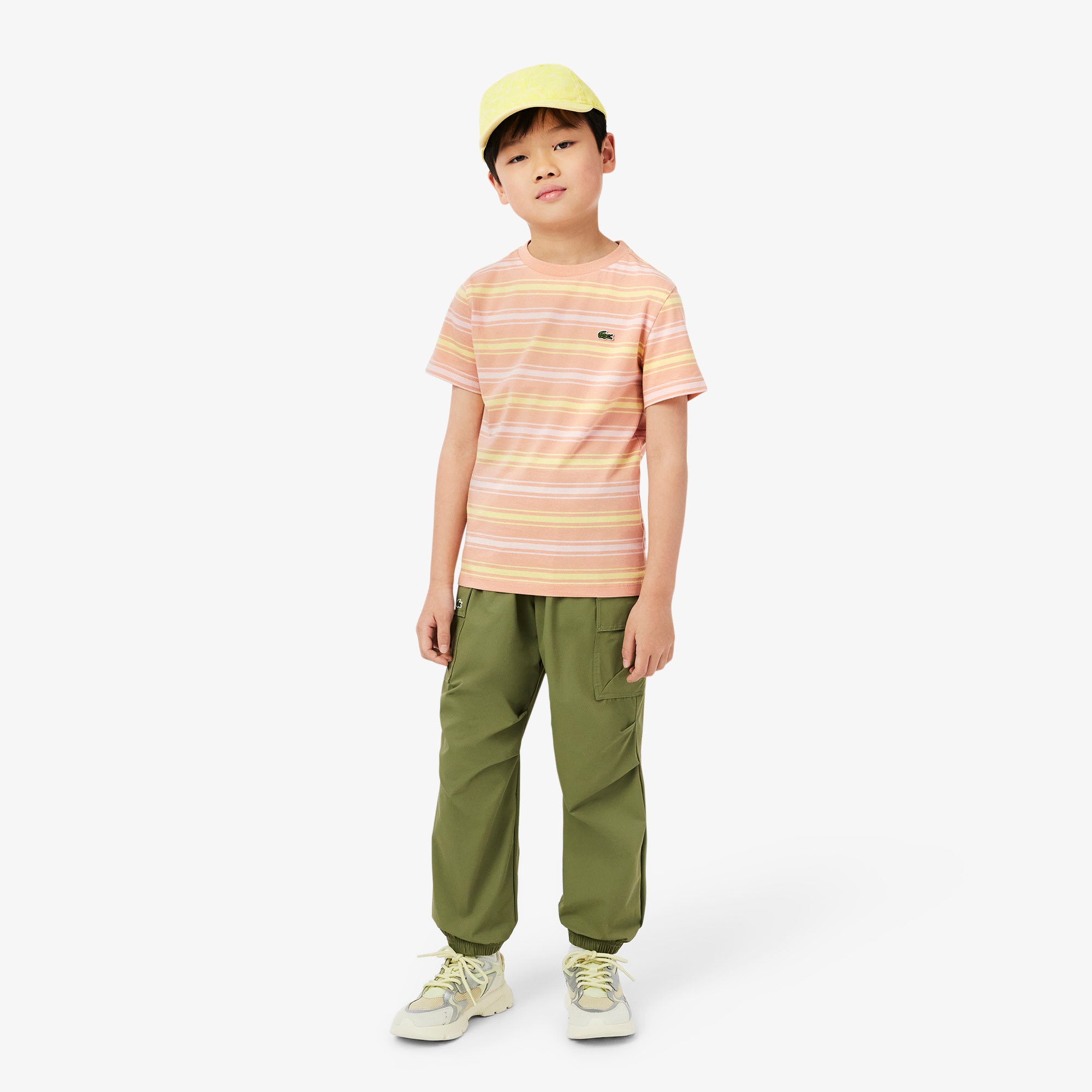 Contrast Stripe Cotton T-shirt