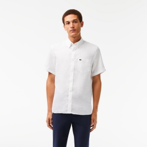 Men's Lacoste Short Sleeve Linen Shirt