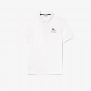 Lacoste Signature Print Stretch Piqué Polo Shirt