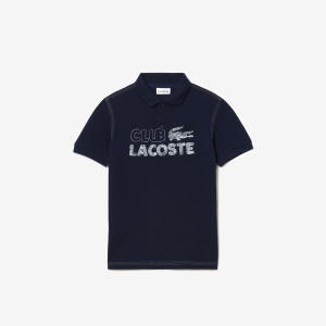 Boys' Lacoste Organic Cotton Branded Polo Shirt