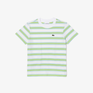 Kid's Lacoste Stripe Print Cotton Jersey T-shirt