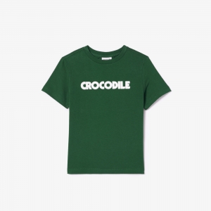 Croc Print Cotton T-shirt 