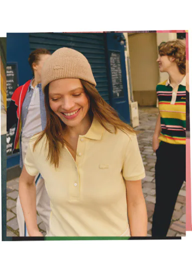 Mélanie Thierry wears Lacoste's pale yellow slim-fit short-sleeved polo